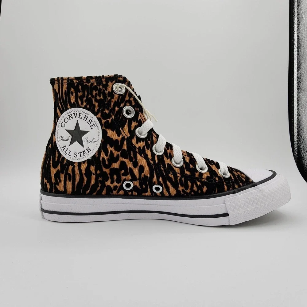 Converse Chuck Taylor All Star Sneakers Womens 7 Animal Print Velvet Burnout NEW